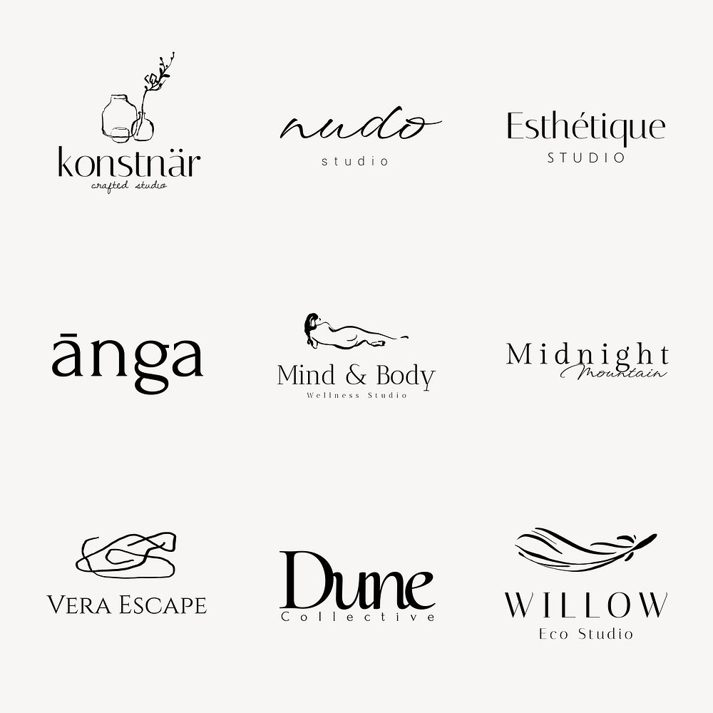 Minimal business logo template, professional design set  vector
