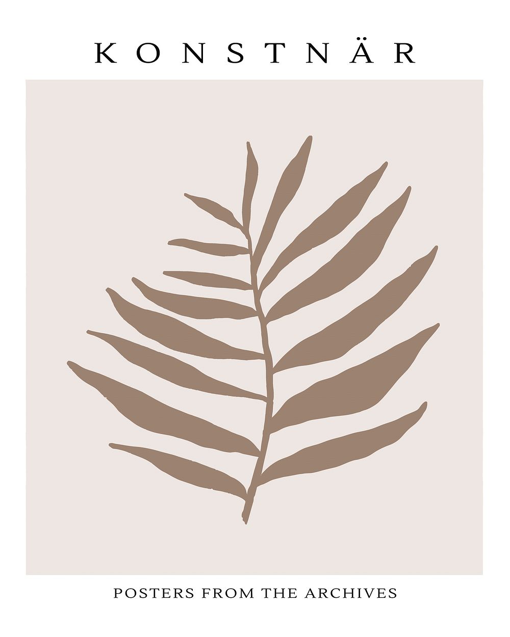 Aesthetic leaf branch art print, botanical illustration