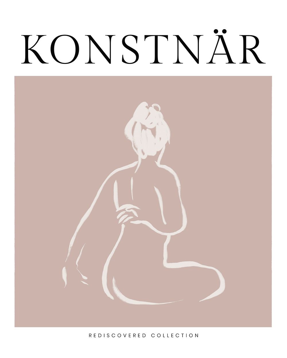 Aesthetic woman art print, pink illustration