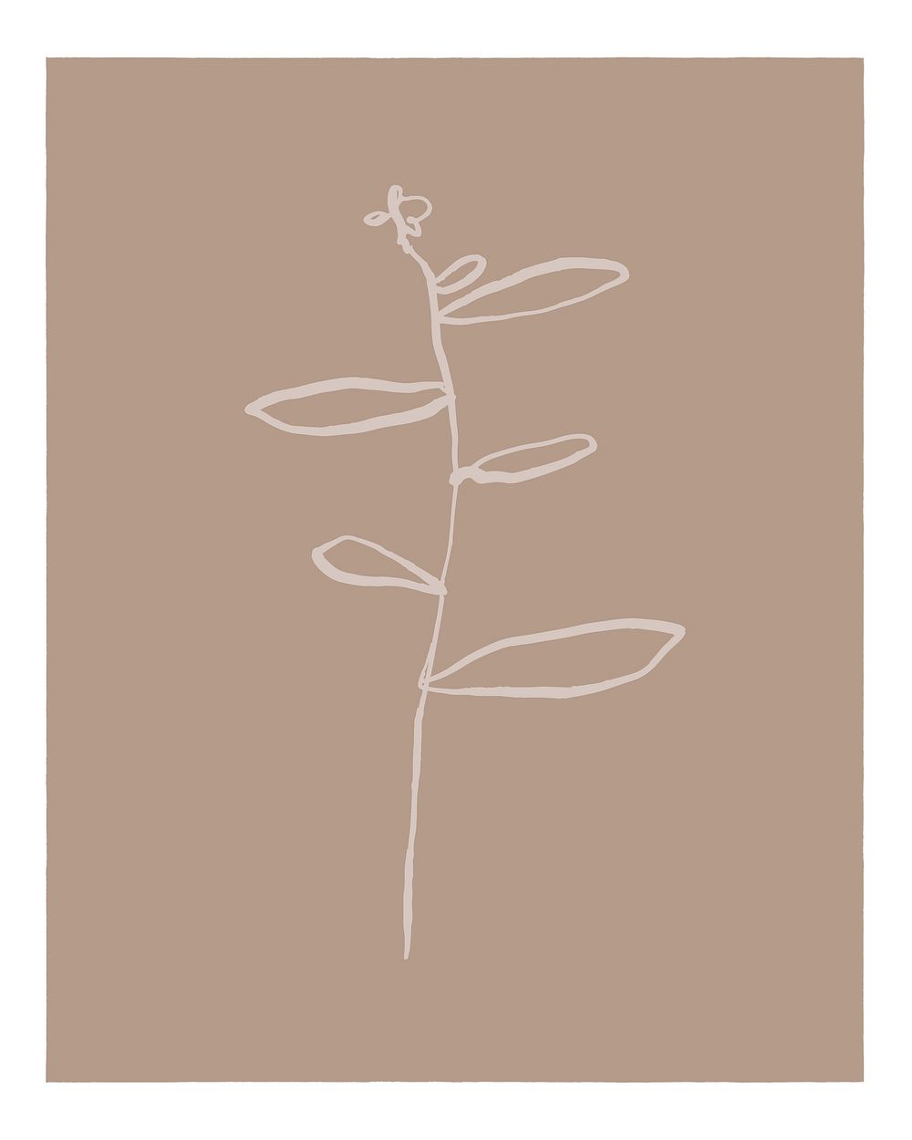 Aesthetic flower branch art print, botanical illustration