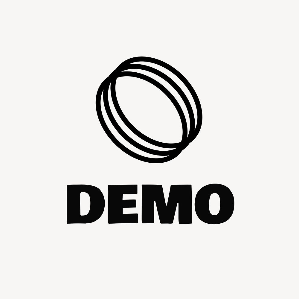 Demo business logo template, overlapping circles psd