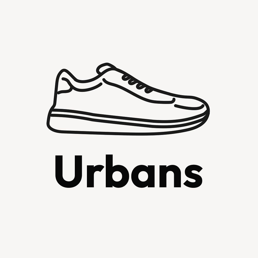 Minimal sneakers logo template, fashion business psd