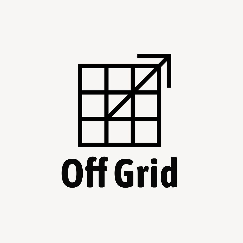 Off grid logo template, fashion business psd