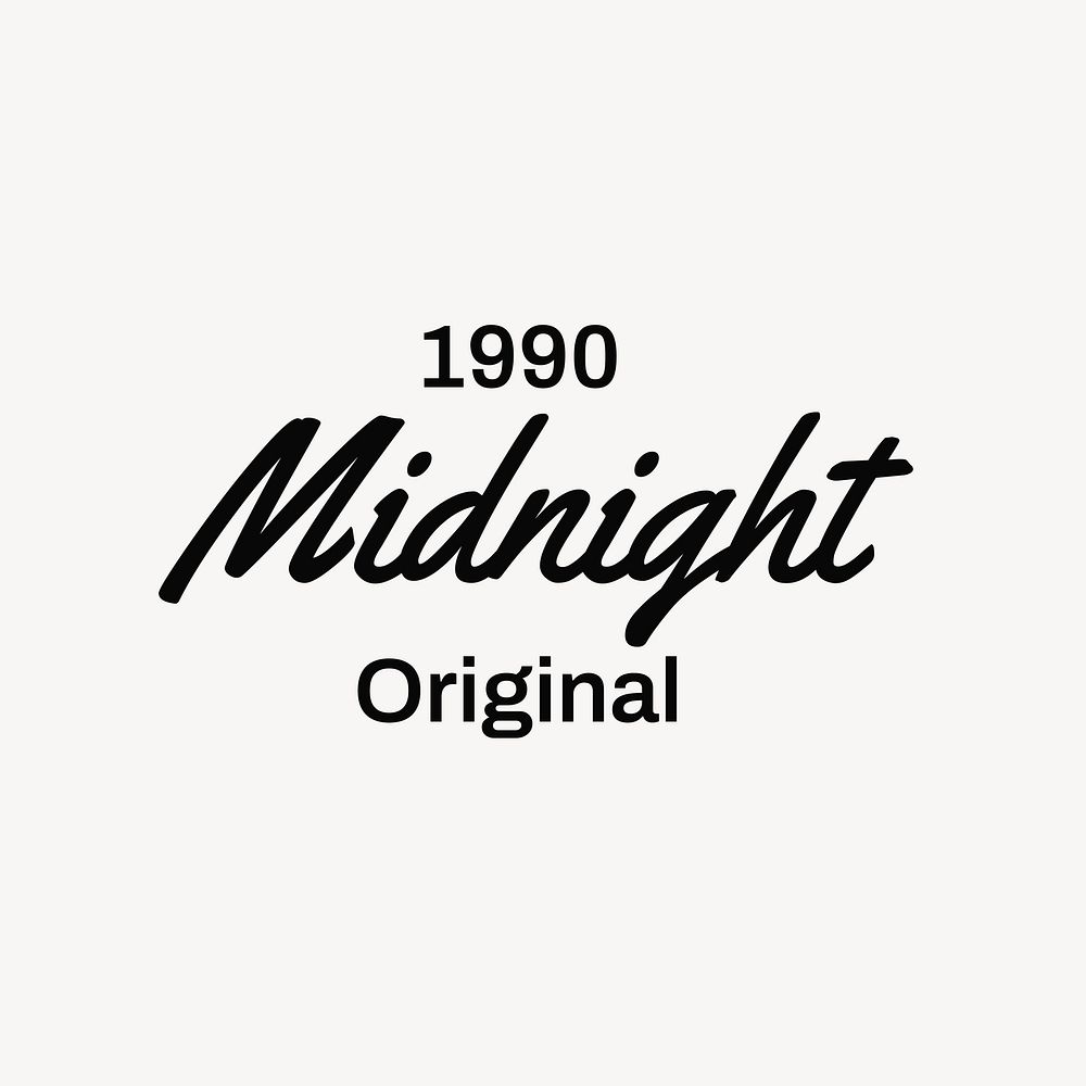 Retro aesthetic logo template, cursive font design psd