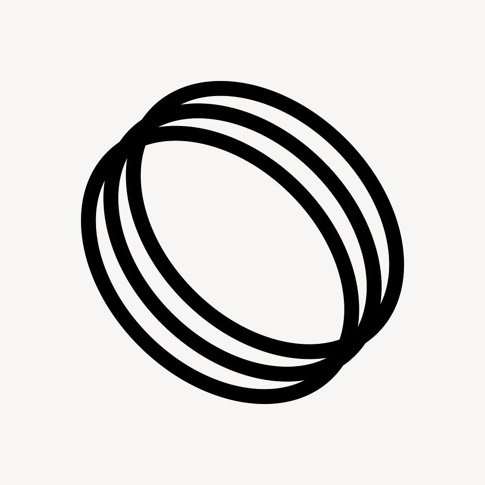 Overlapping circles, black flat graphic vector