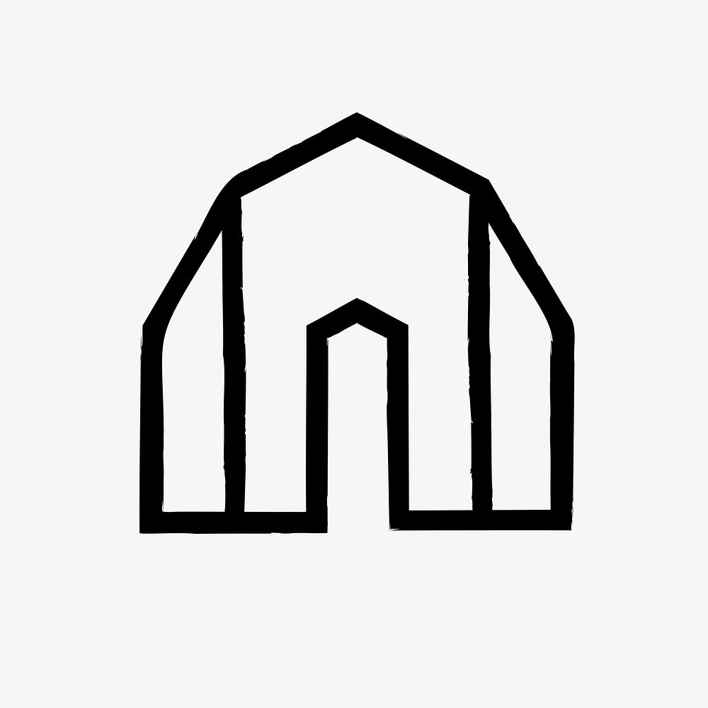 Architecture illustration, black barn design