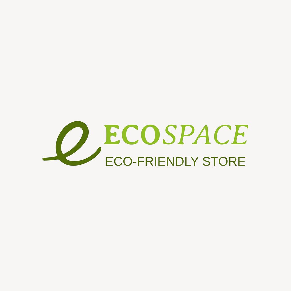 Eco-friendly store logo template, editable design psd