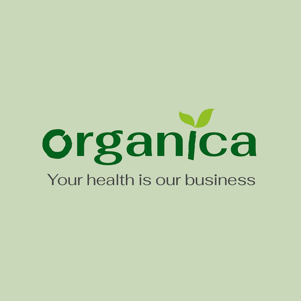 Organic product business logo template, editable design psd