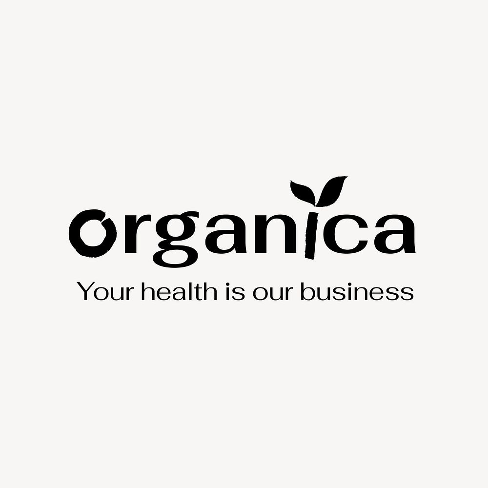 Organic product business logo template, editable design vector