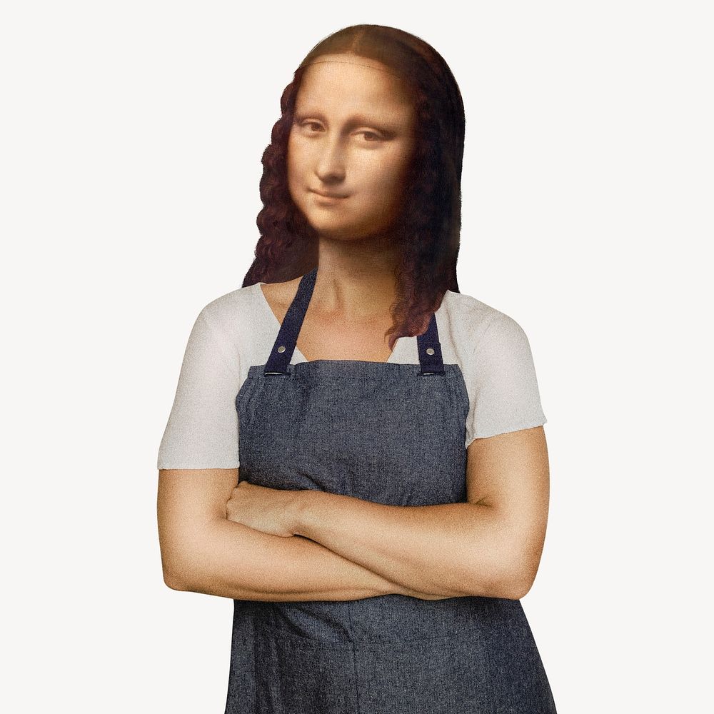 Mona Lisa barista, Leonardo da Vinci's famous painting psd, remixed by rawpixel