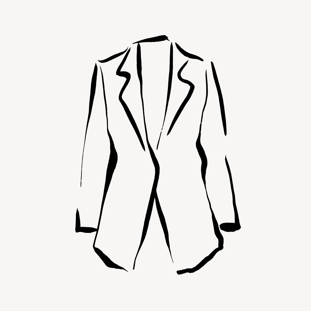 Women's blazer collage element, drawing illustration vector