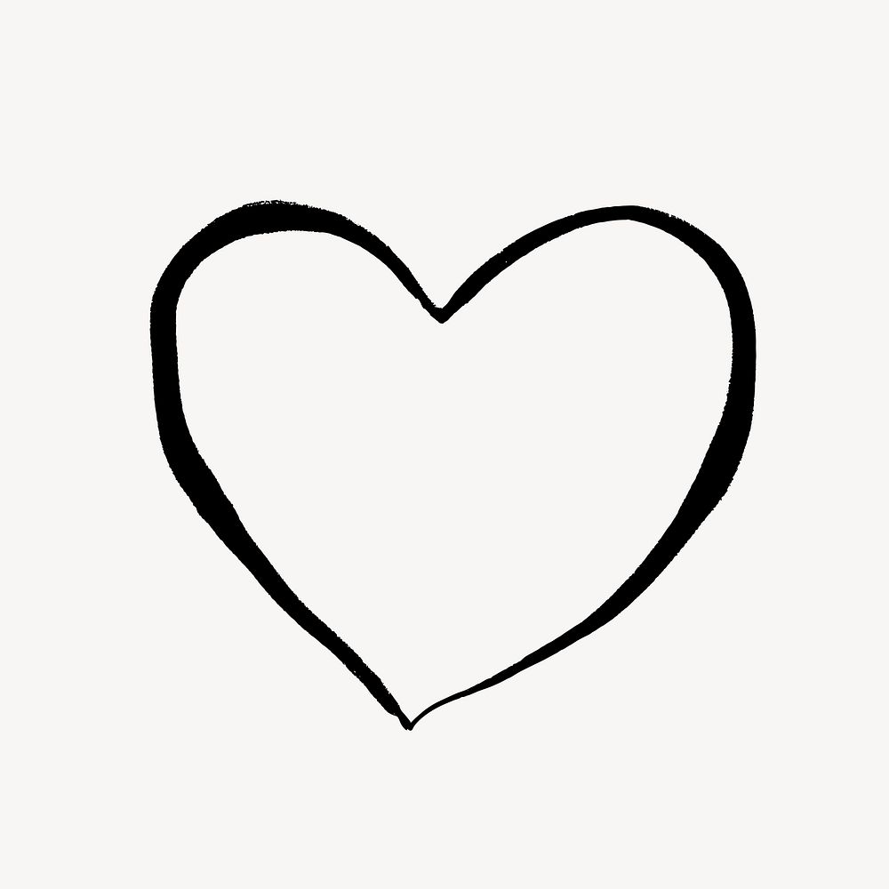 Heart doodle clipart, drawing illustration vector