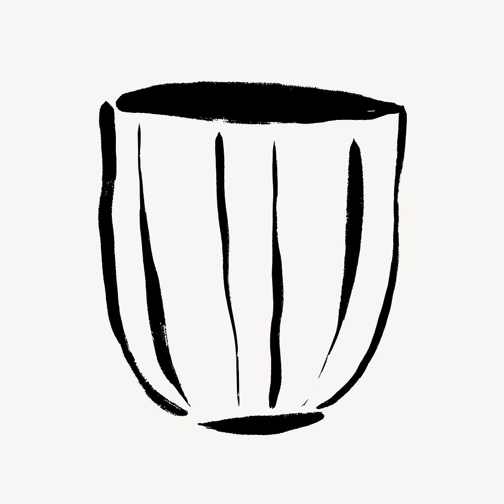Cup doodle clipart, drawing illustration vector