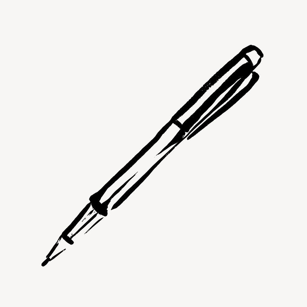 Pen doodle clipart, drawing illustration vector