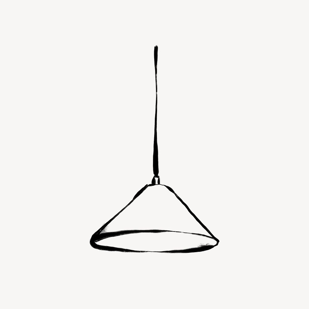 Dining lamp collage element, line art illustration psd