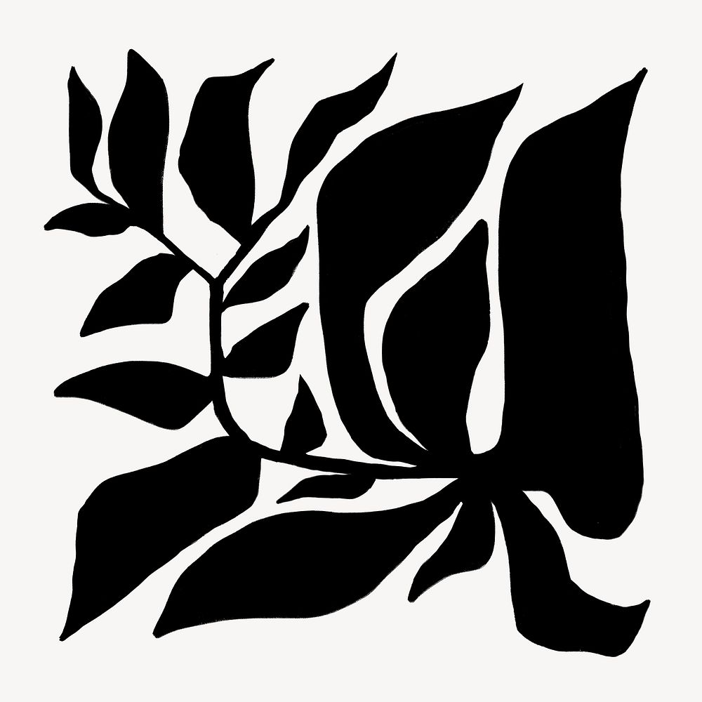 Leaf silhouette, abstract botanical design