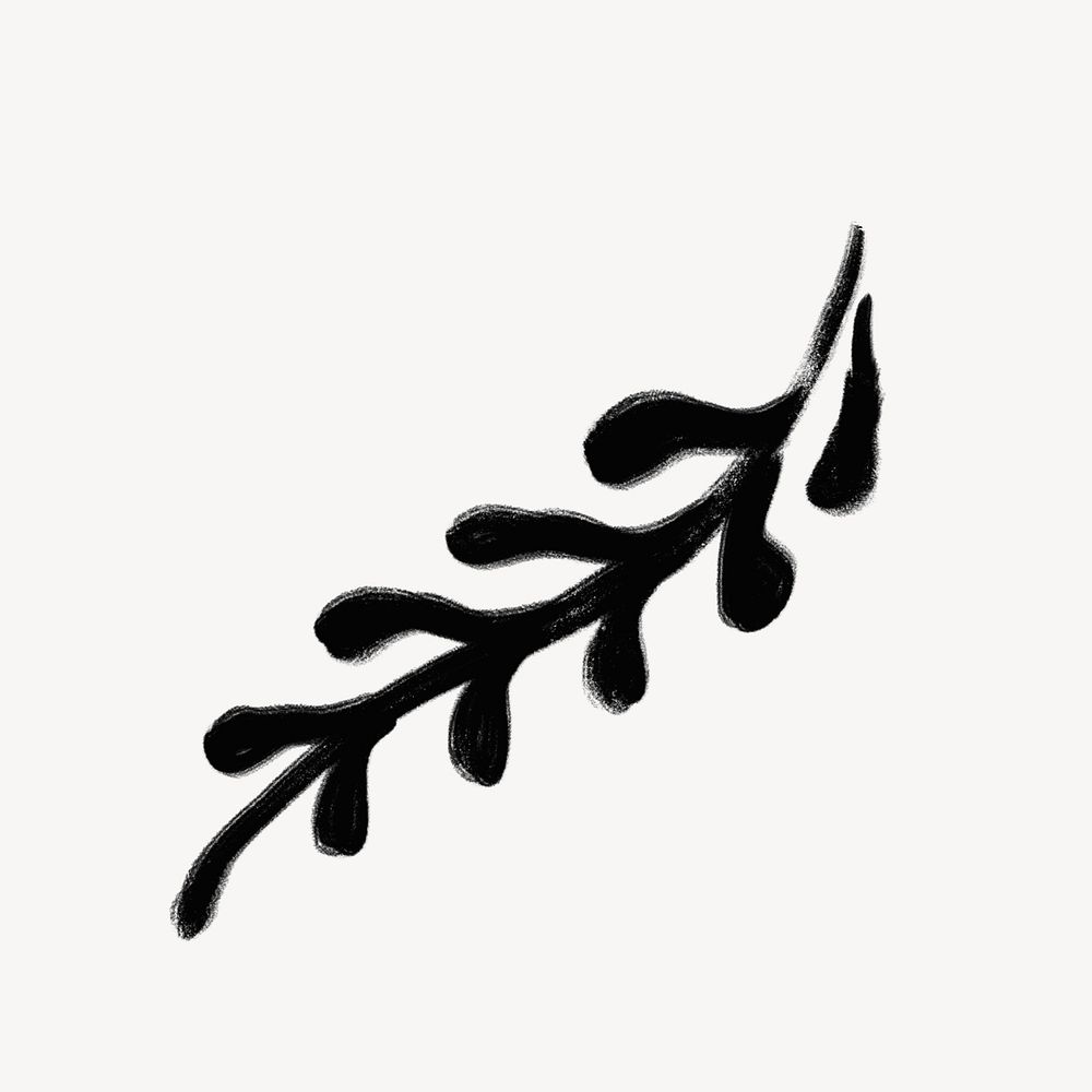 Silhouette leaf, Chinese brush design