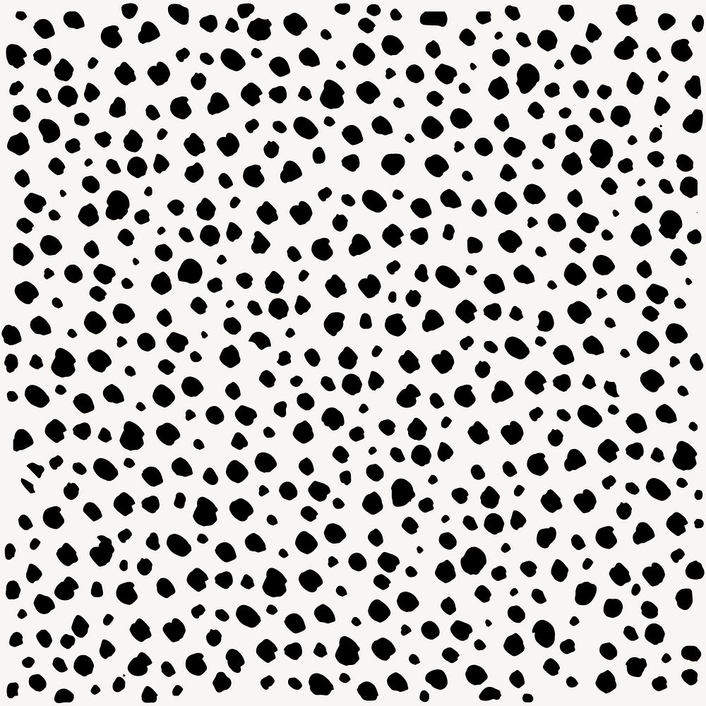 Doodle dots pattern background, black and white design vector