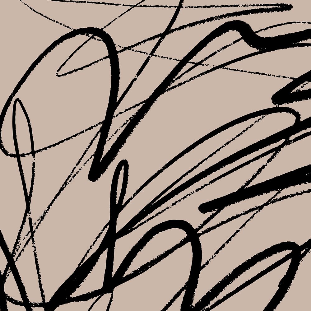 Scribble doodle background, brown design vector