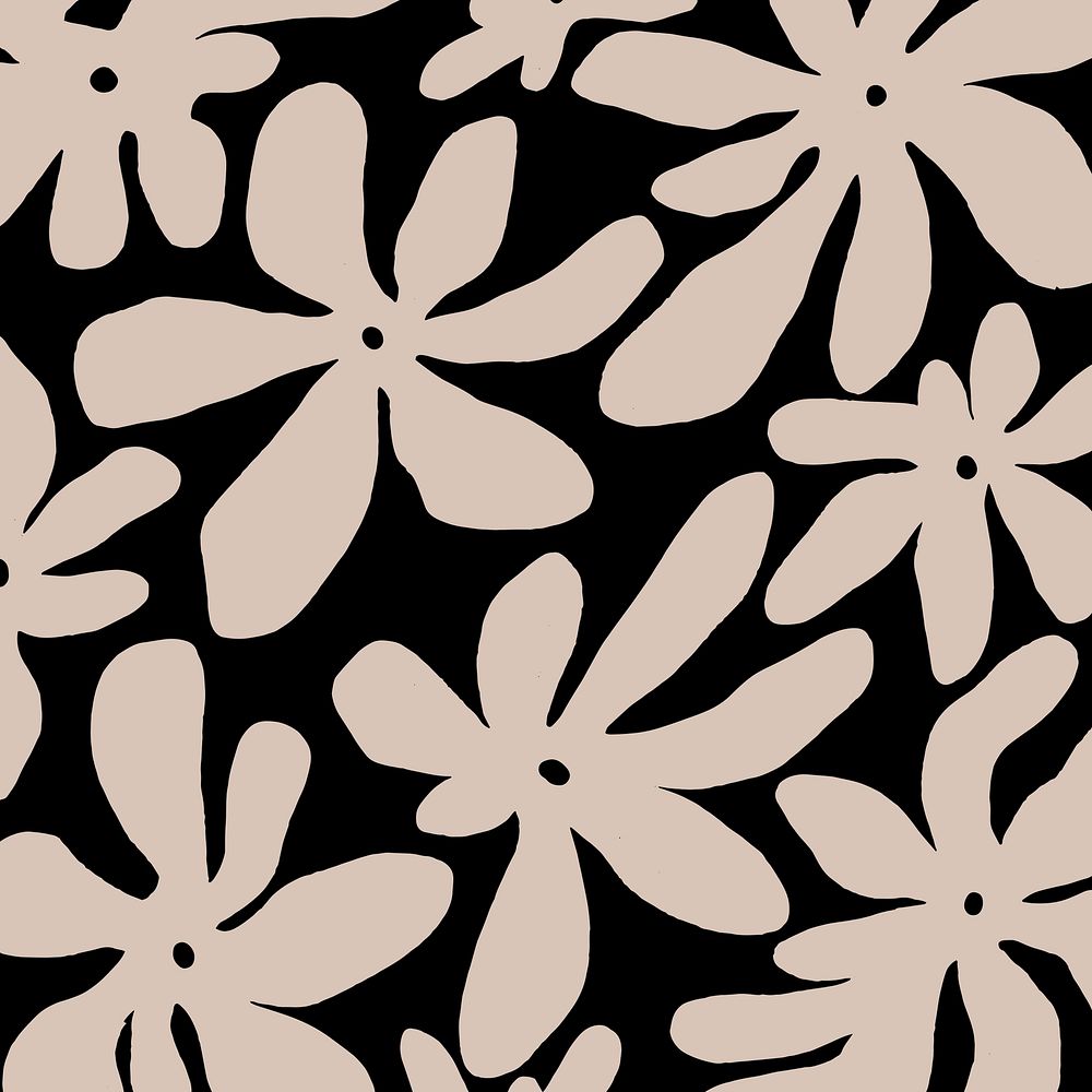 Floral pattern background, beige flower vector