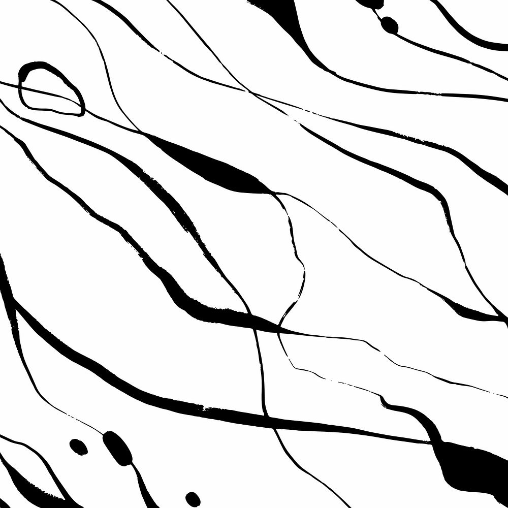 Abstract wavy background, black and white design vector