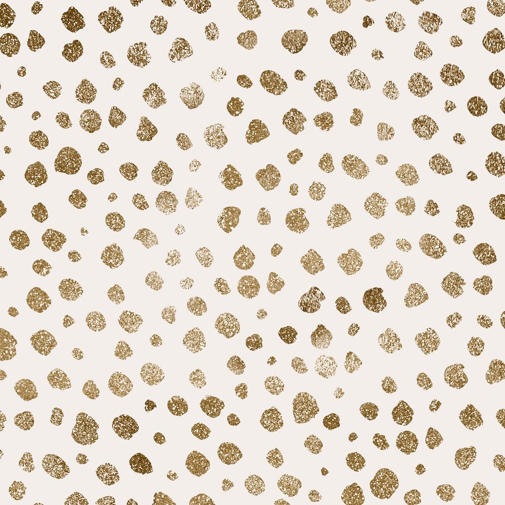 Doodle dots pattern background, gold design vector