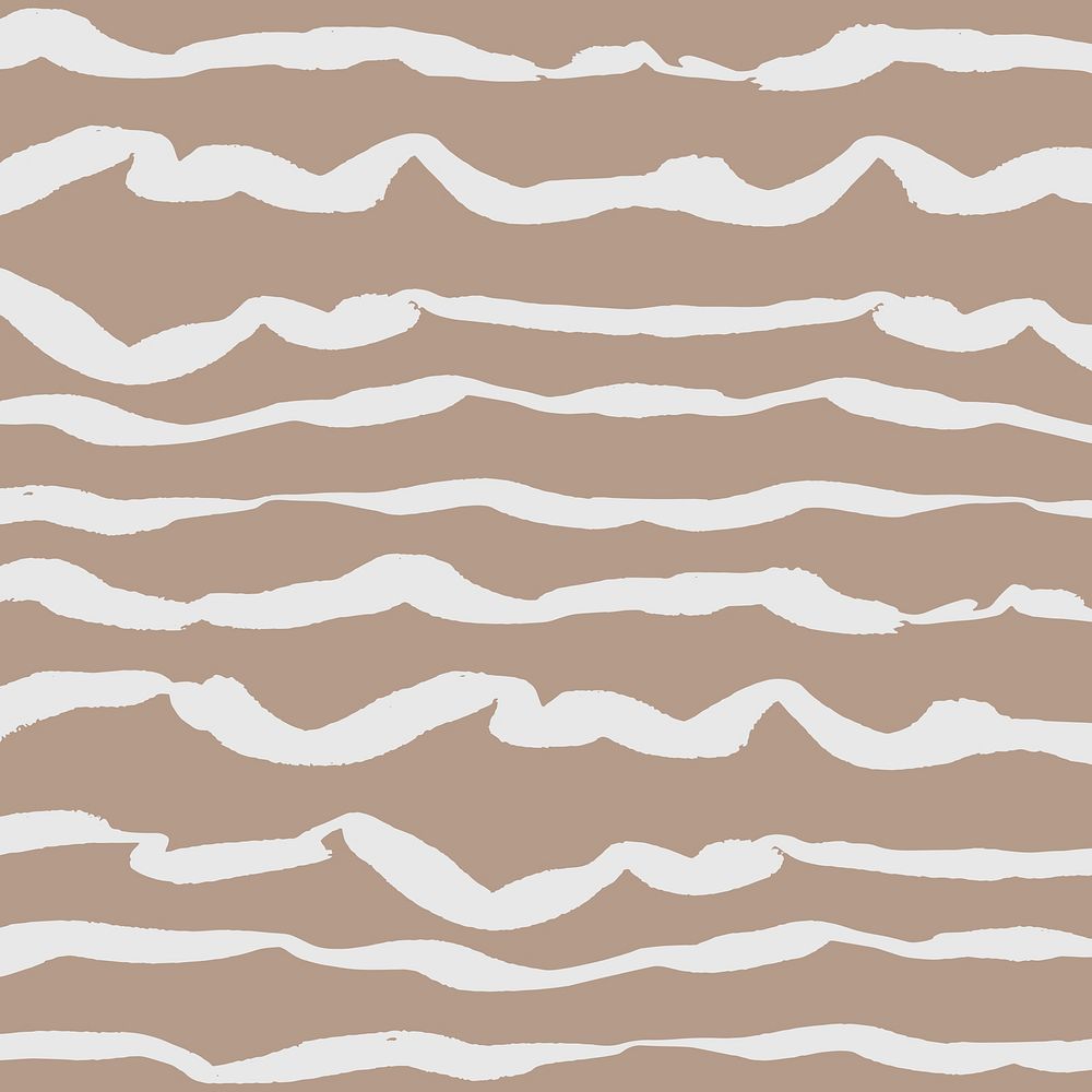 Lines doodle background, beige design vector