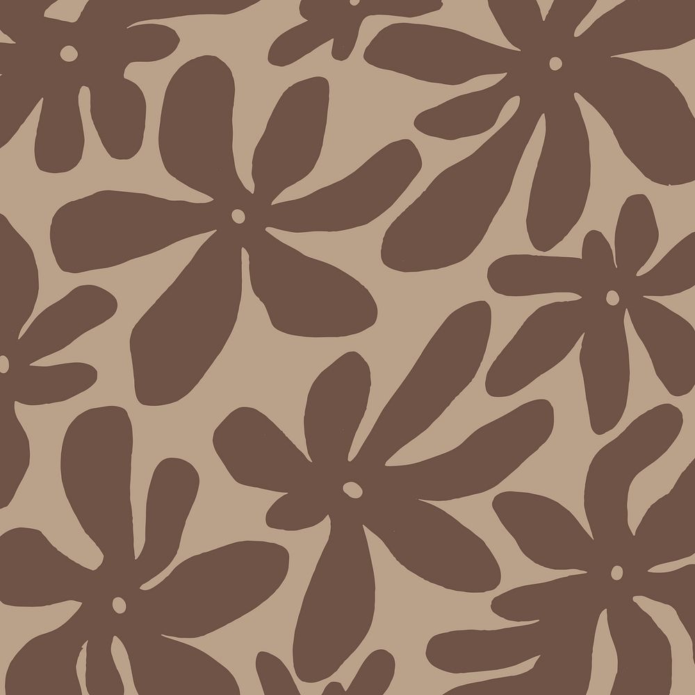 Brown flower pattern  background, floral design vector