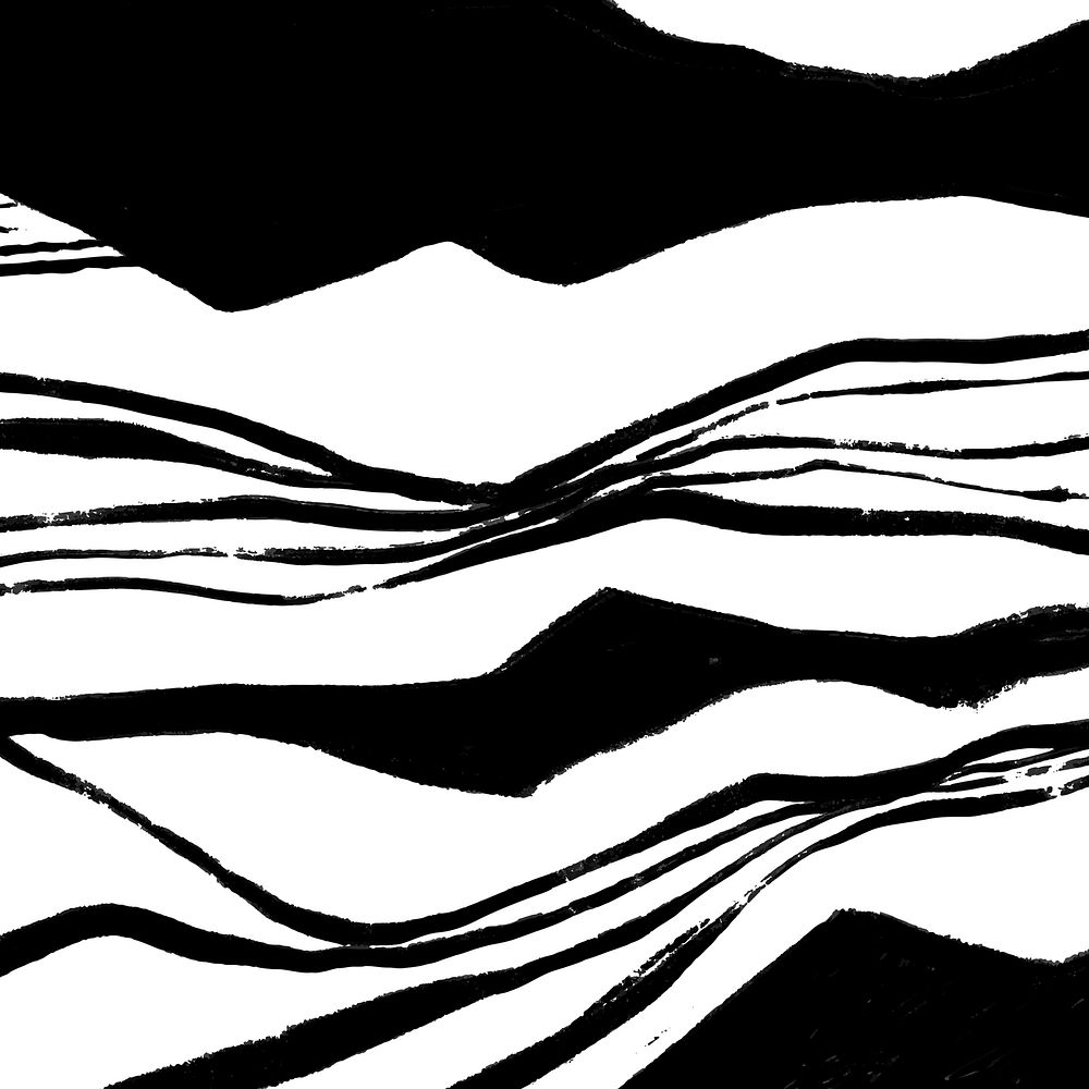 Abstract wave background, black and white design vector