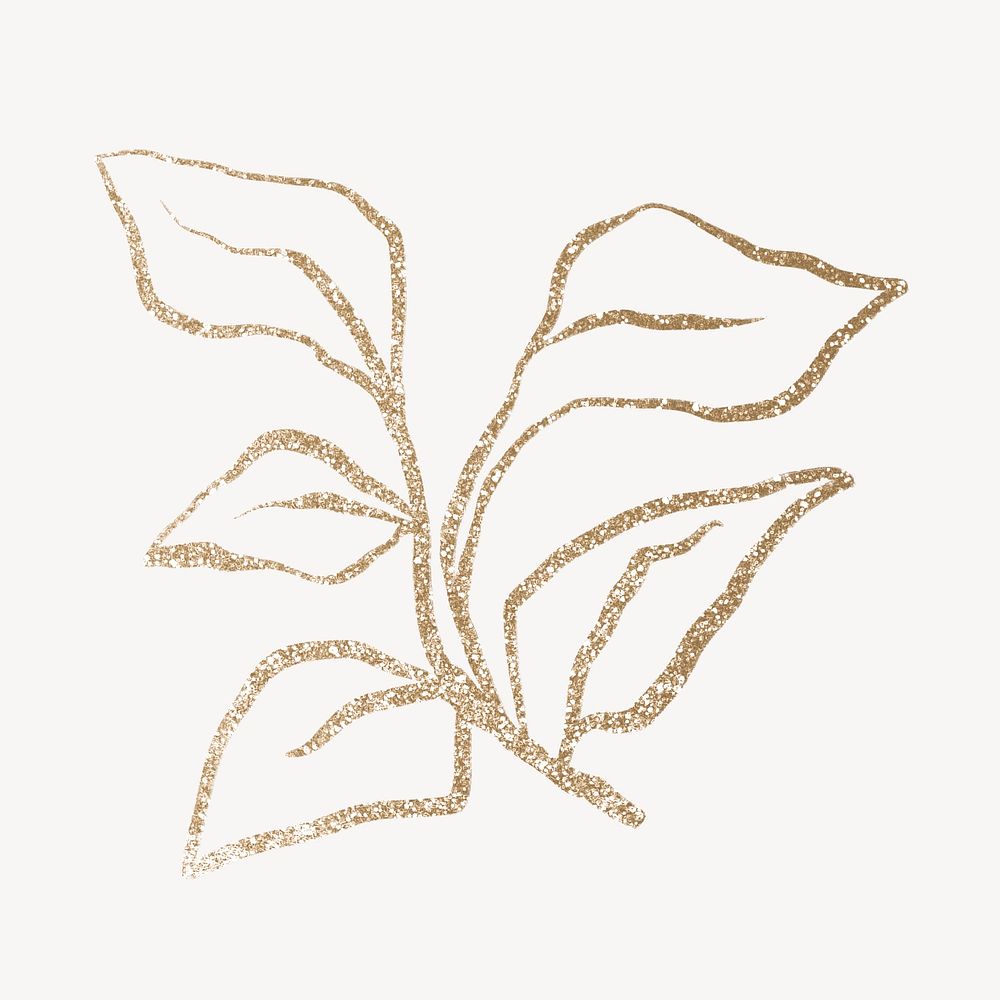 Gold leaf, glittery botanical design