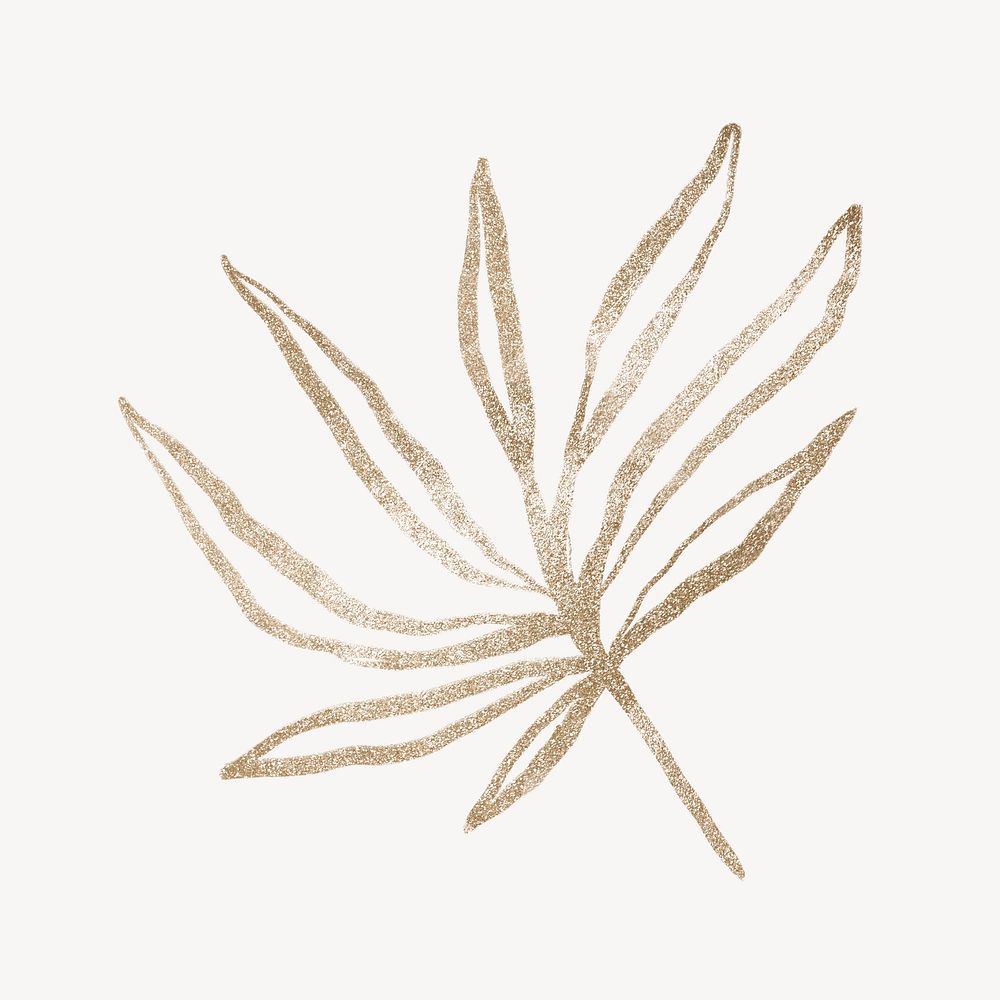 Gold leaf, glittery botanical design