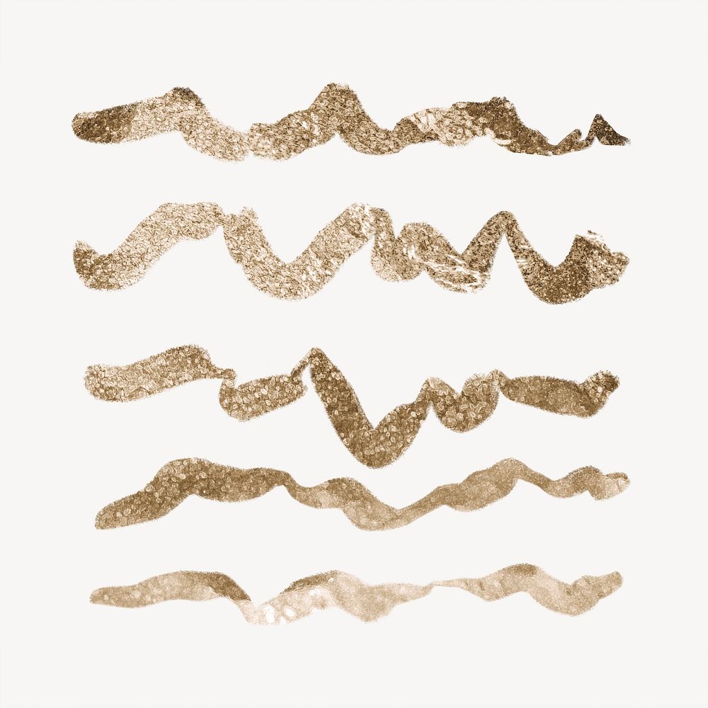 Gold squiggle ink brush, abstract design