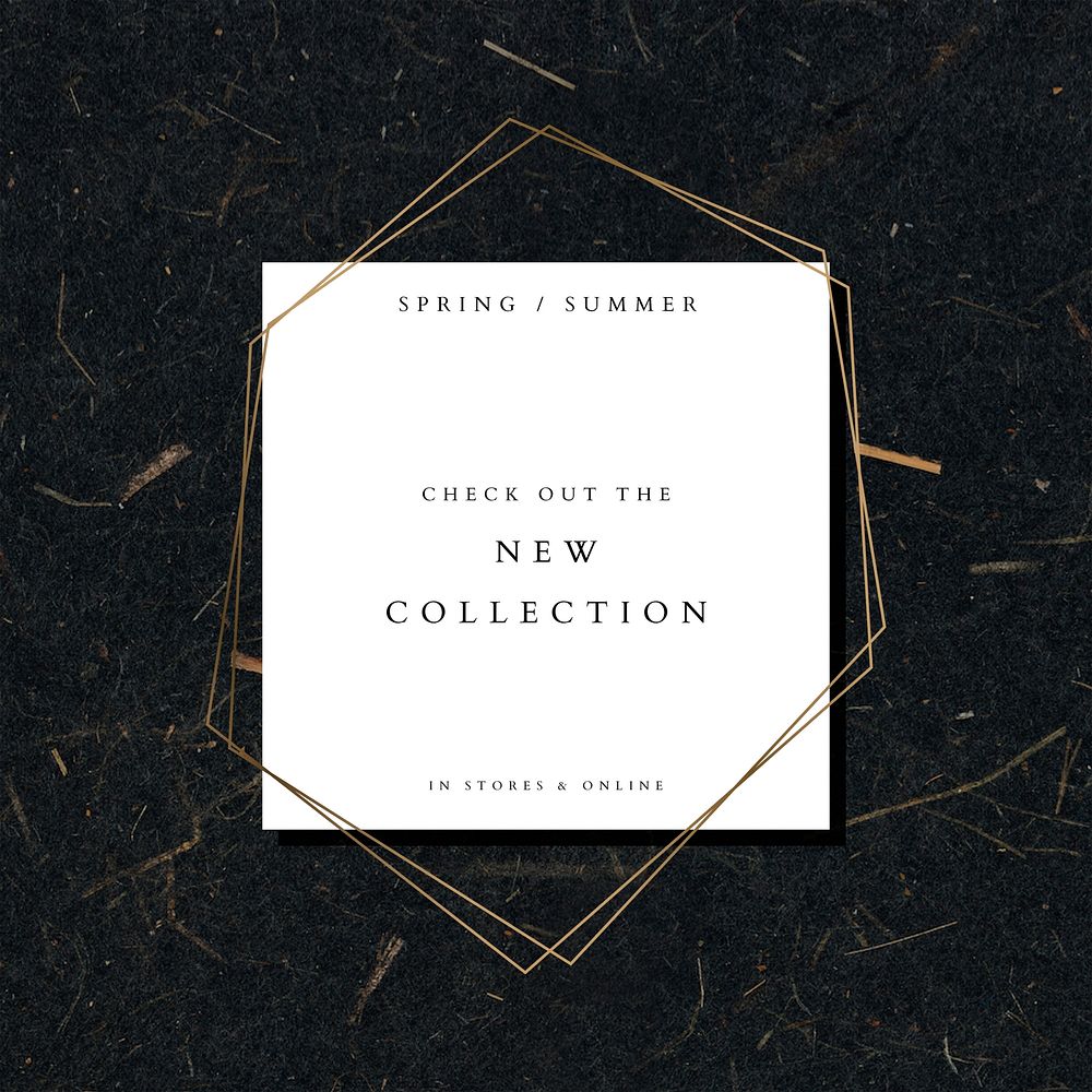 New collection Instagram post template, shopping ad vector