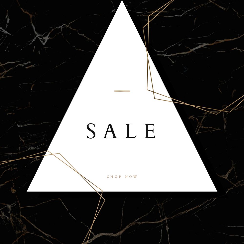 Sale shopping Instagram post template, triangle frame vector