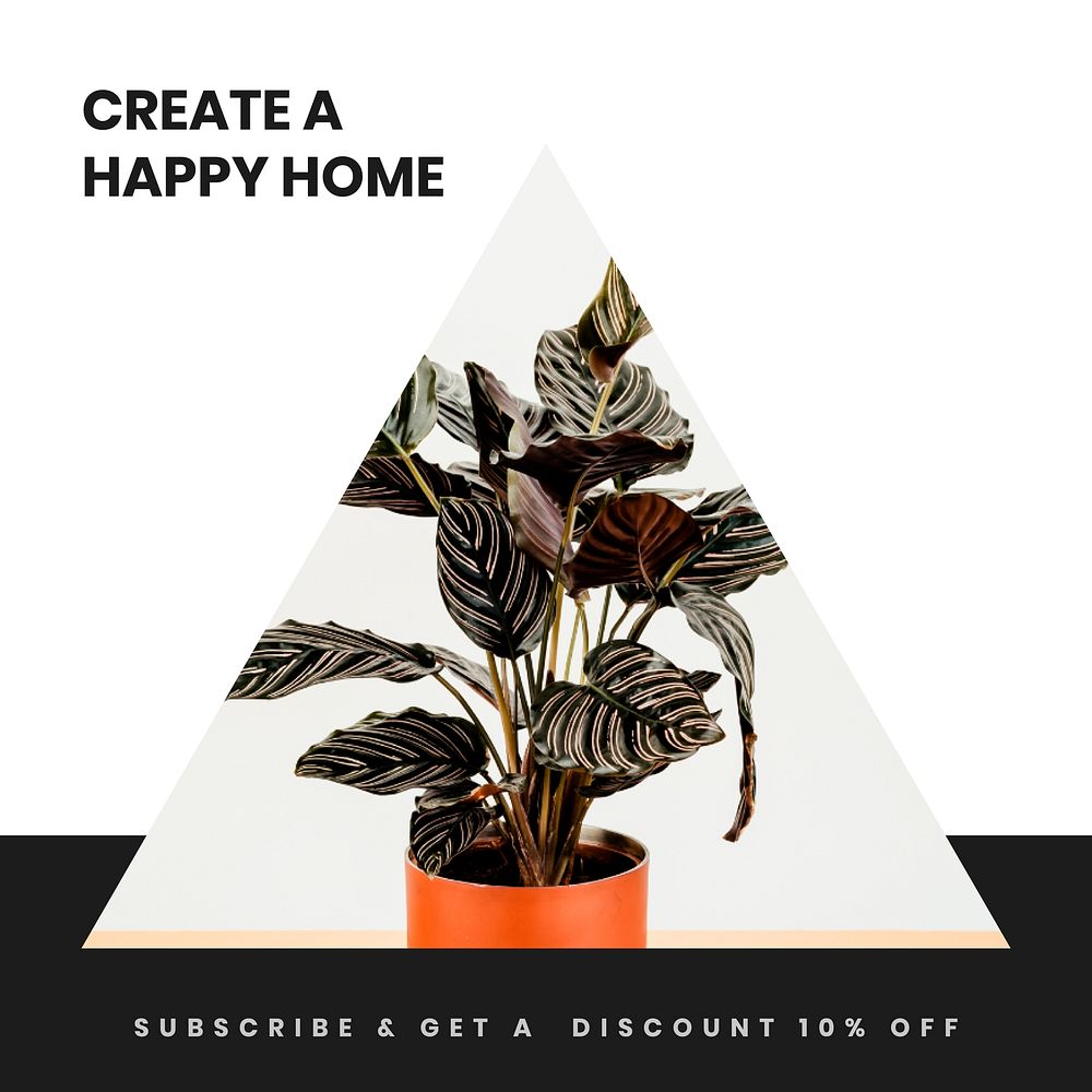 Home interior Instagram post template vector