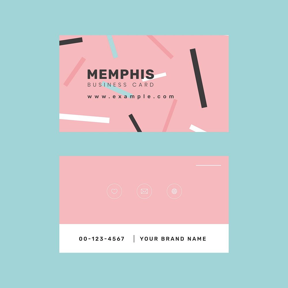 Business card template vector Memphis style set