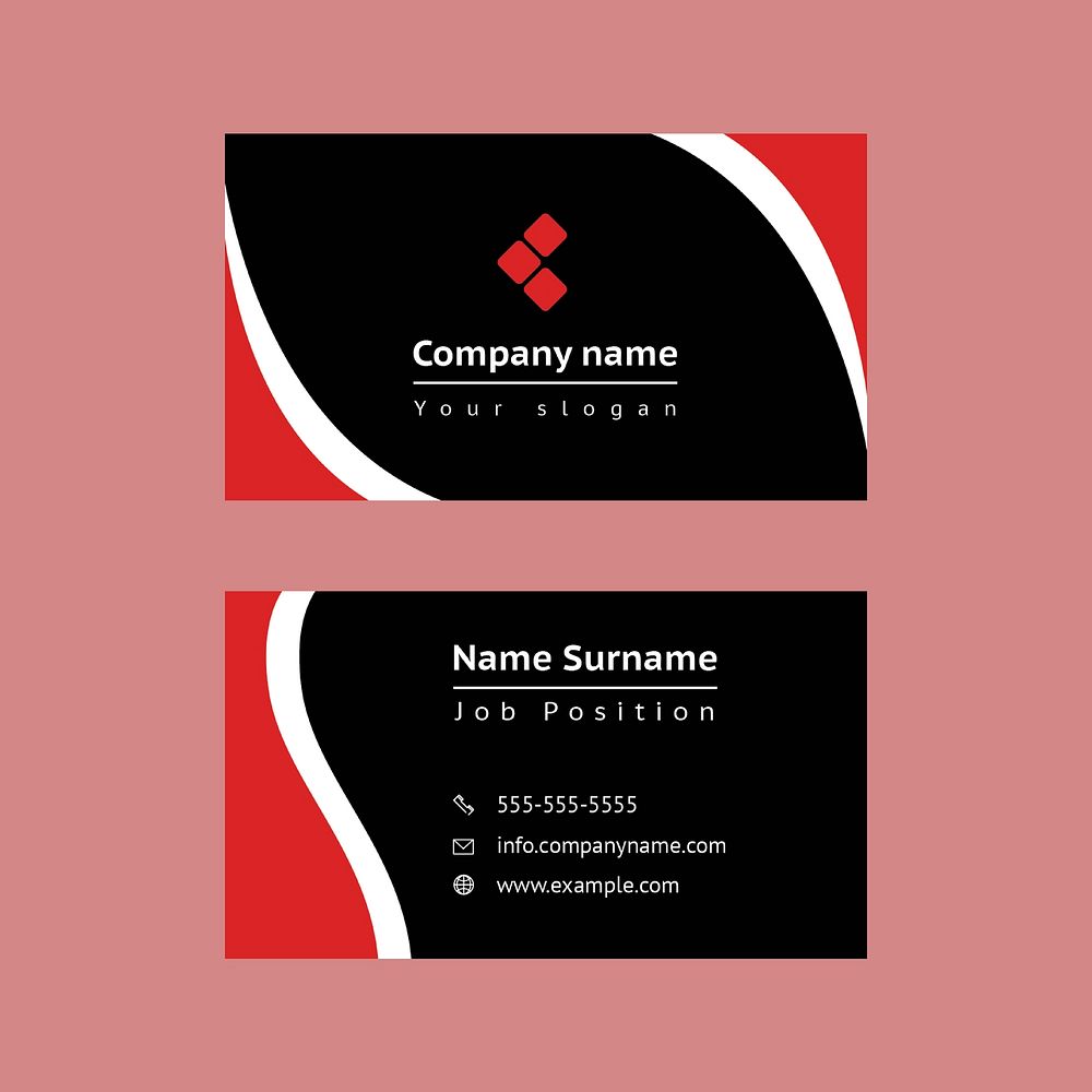 Modern business card template vector simple style set