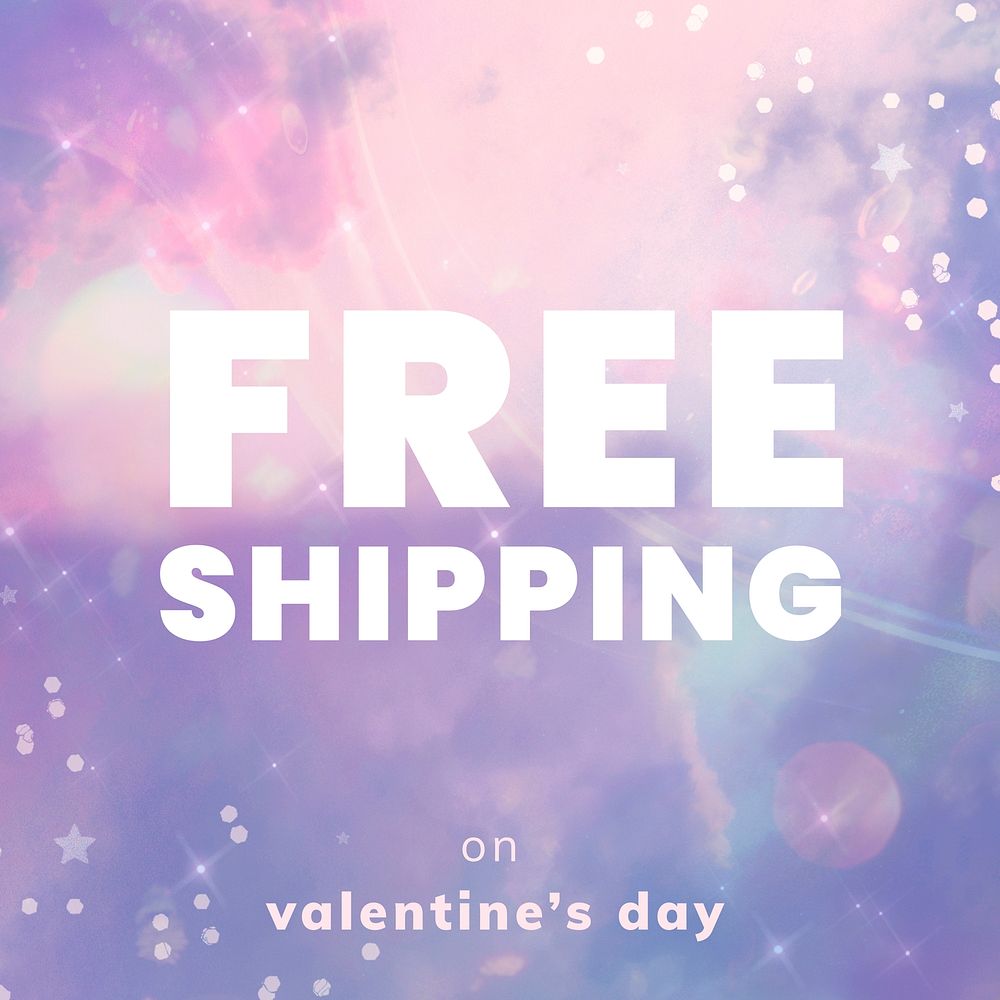 Valentine&rsquo;s day free shipping shop ads for social media post