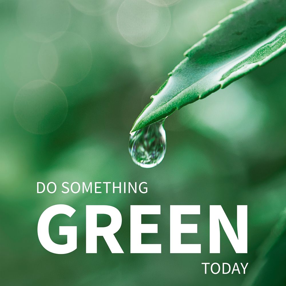 Environment social media post with do something green today quote