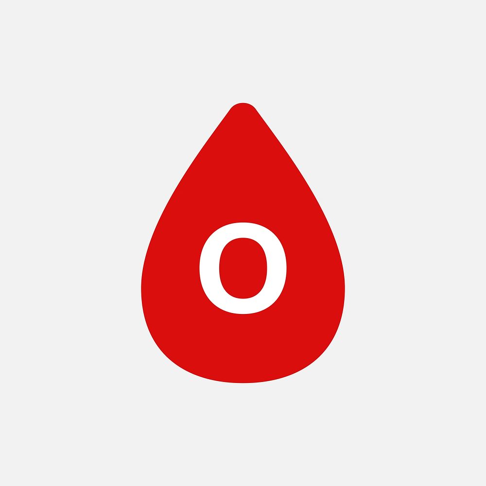 O blood type icon vector red health charity illustration