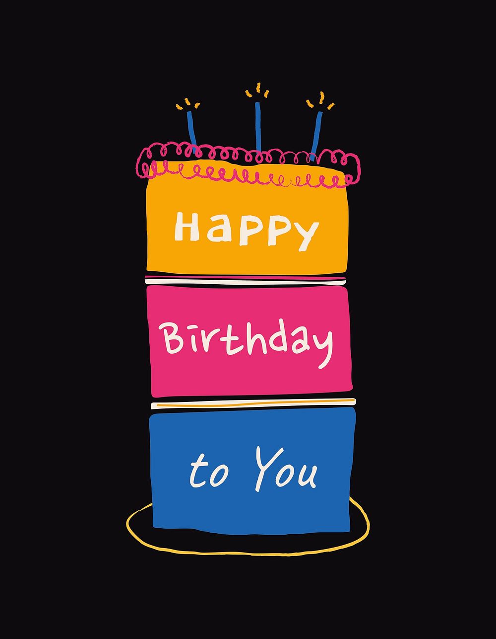 Birthday cake doodle flyer template vector