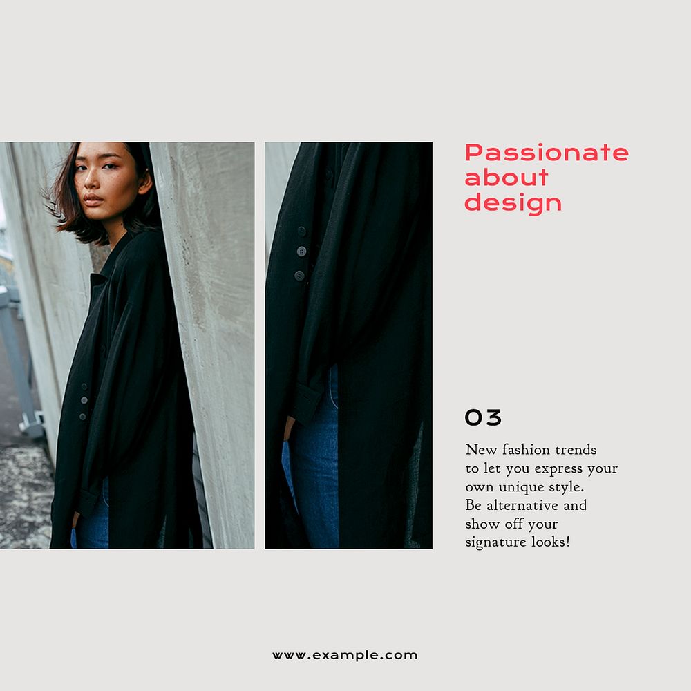 Women's fashion Instagram post template, editable design vector