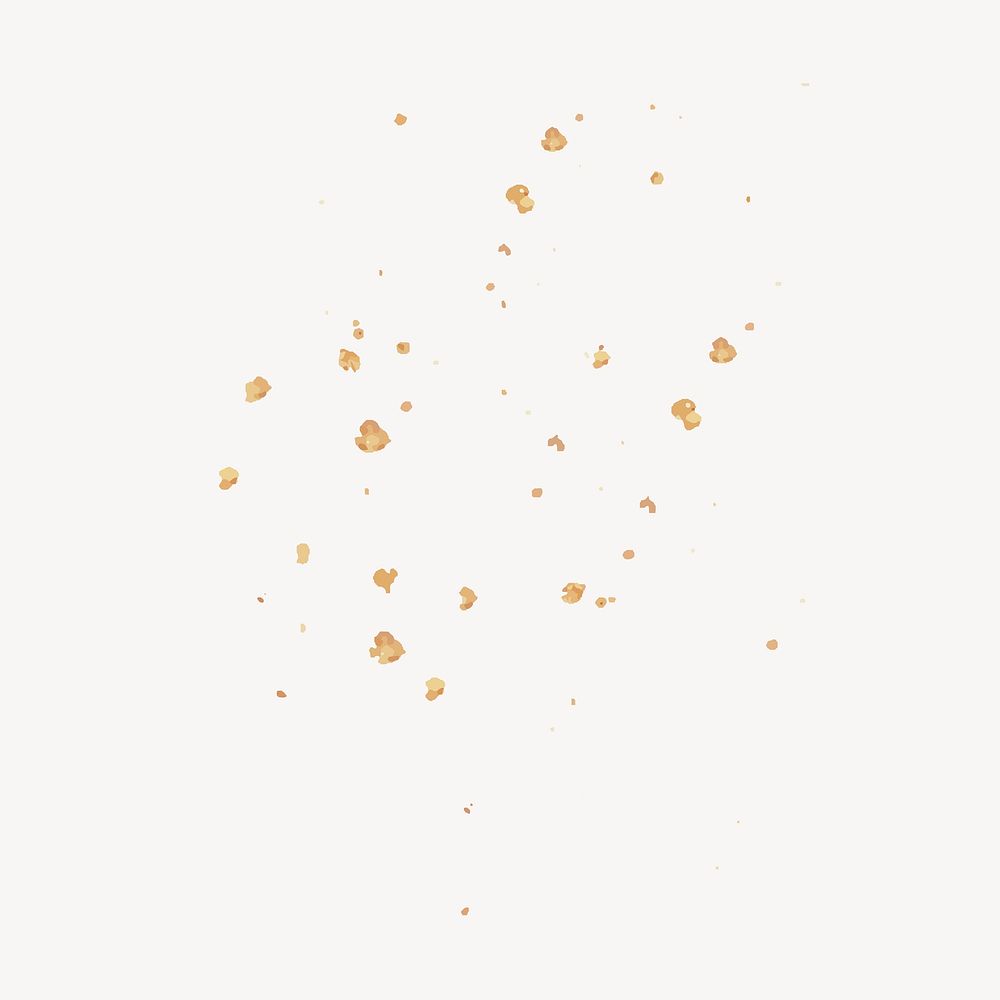Gold glitter splatter on off white background