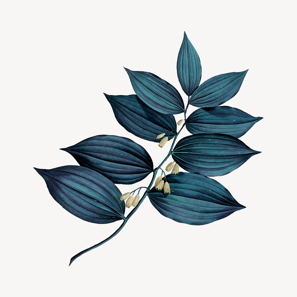 Green leaves design on off white background