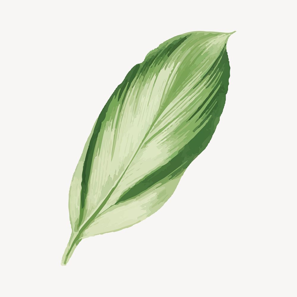 Green leaf design on off white background