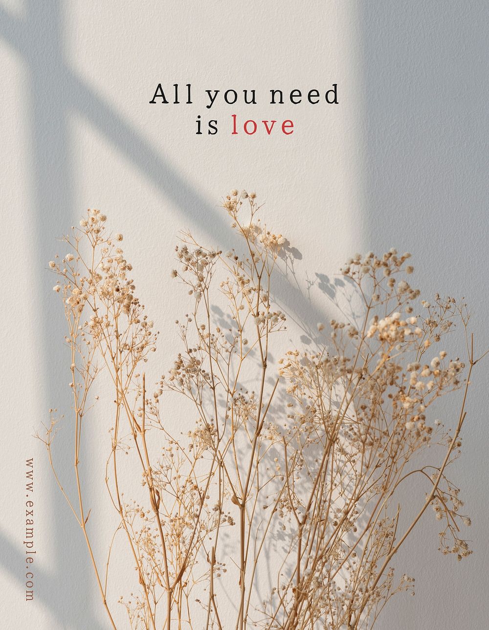 Love quote flyer template, golden hour aesthetic, editable text vector