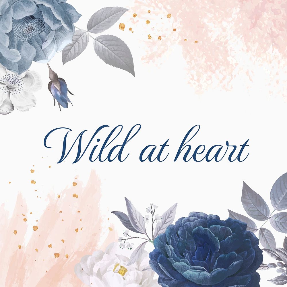 Watercolour flower instagram post template, editable text vector