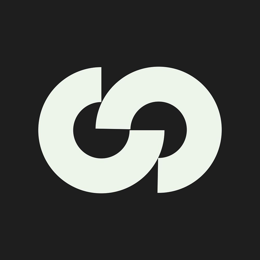 Abstract logo sticker, geometric element vector
