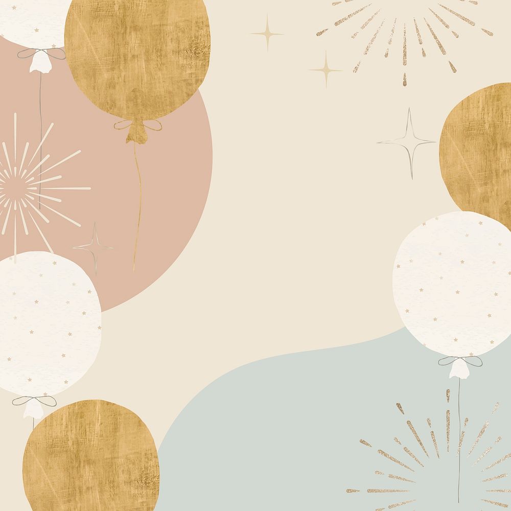 Birthday celebration border background, pastel design vector