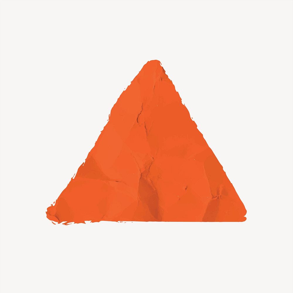 Triangle shape collage element, orange design vector